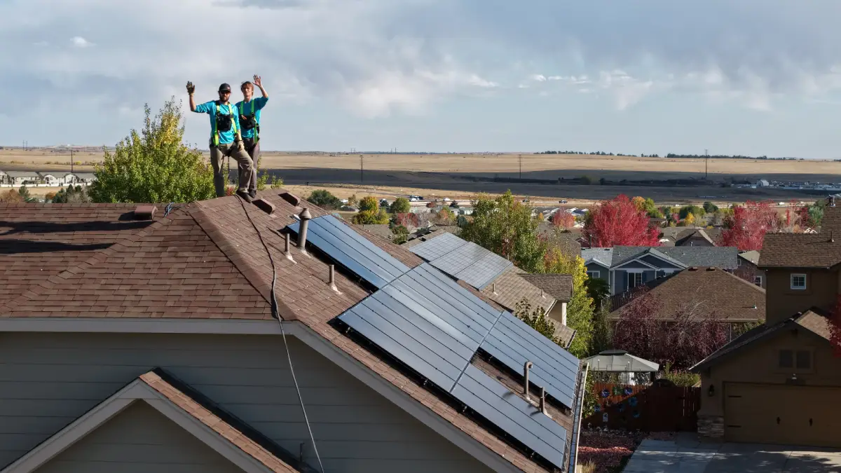 Solar detach and reset for a Denver roof replacement.